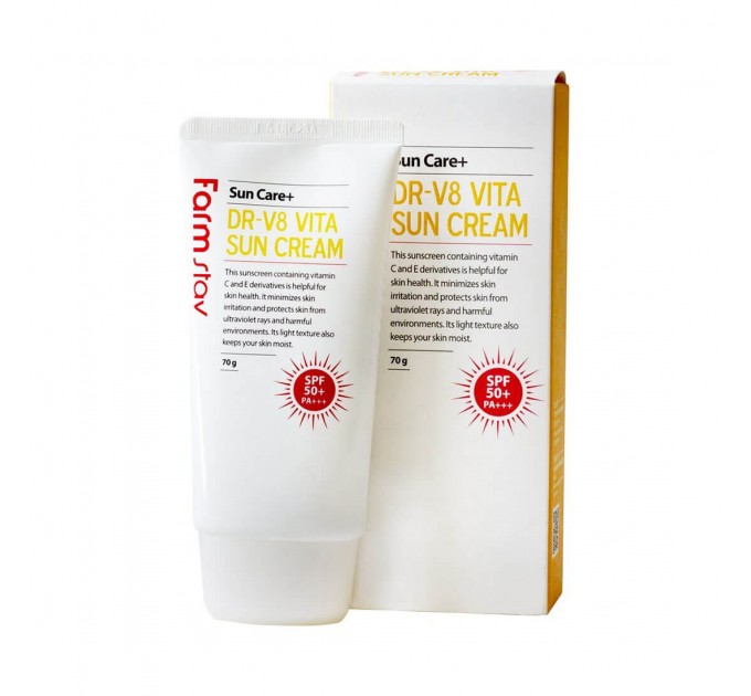 Солнцезащитный крем для лица с витаминным комплексом DR-V8 Vita Sun Cream SPF 50+ PA+++